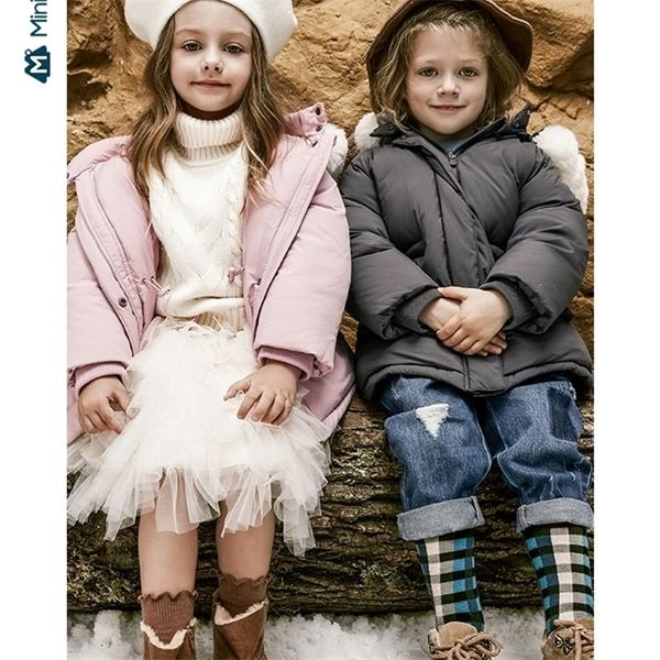

minibalabala children's goose thick winter clothing boys and girls hooded down jacket y200901, Blue;gray