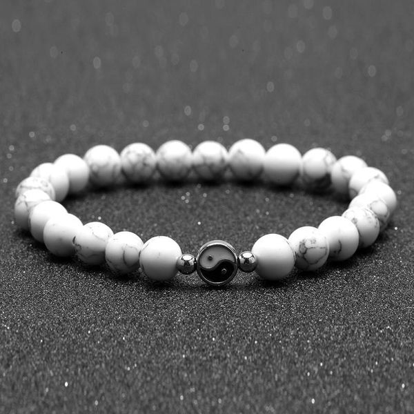 

tai chi natural stone beads charm bracelet for men yin yang accessories women's bracelets wristband couple bracelet frie jlluxa, Black