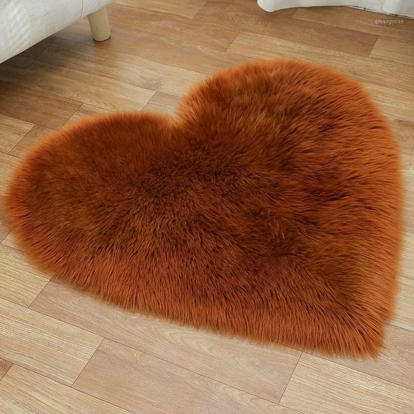 

loving heart soft faux sheepskin fur carpet for home bedroom living room long plush carpets bedside area rugs1