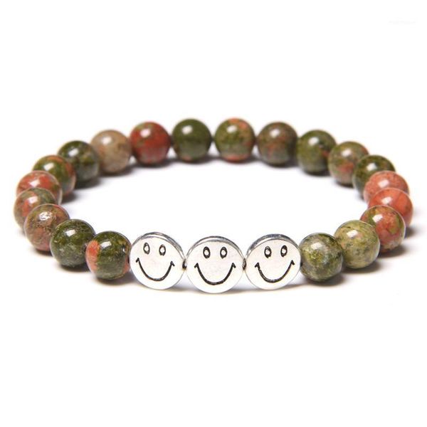 

beaded, strands natural stone unakite beads bracelet women smile charm fashion lapis lazuli beaded lucky for men jewelry1, Black