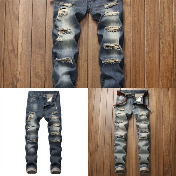 

oeir0 cottonfashion man hole fashion men s newshipping jeans denim slim men casual ripped jeans, Black
