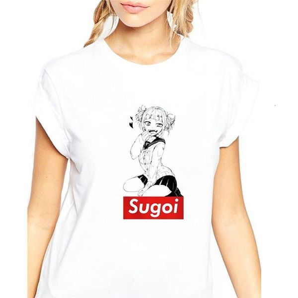 

zoganki women summer graphic tee shirt funny cartoon print tee harajuku t shirt women streetwear casual ladies t-shirts, White