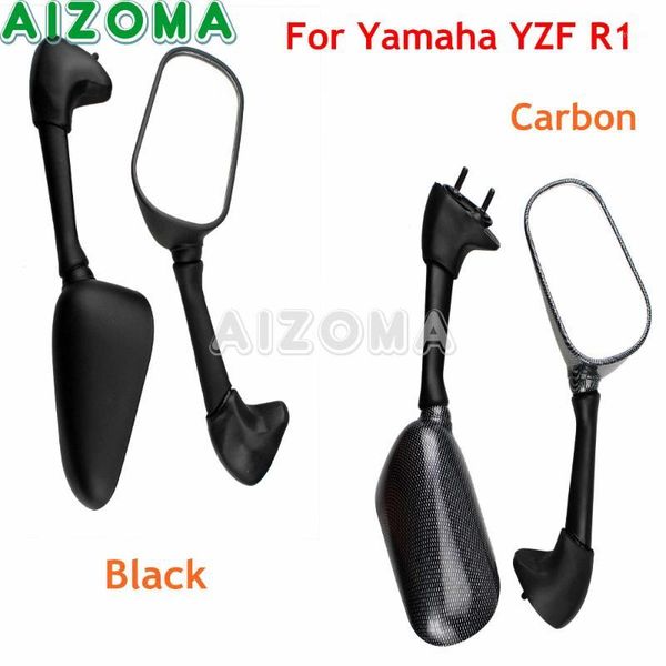 

motorcycle mirrors for 2000-2001 yzf r1 clear rear view carbon/black side 1 pair1