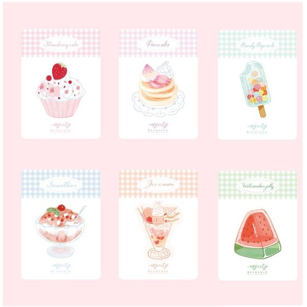 

6 шт summer закуска sticky note set cake ice memo pad сообщение наклейка tab маркер канцелярские школьные принадлежности fm597 jllbxw carsho