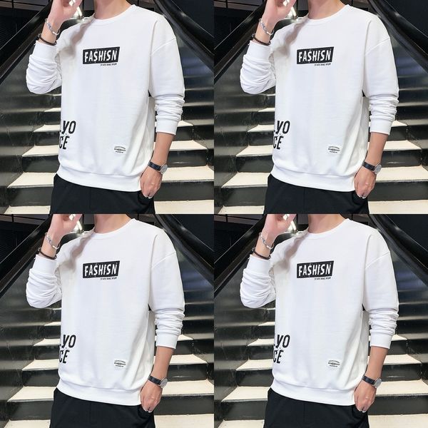 

cr2dl sweater men'ssweaterunderpants loose autumn new style korean trendy long-sleeved t-shirt t round neck sweater2020 leisure sports, Black