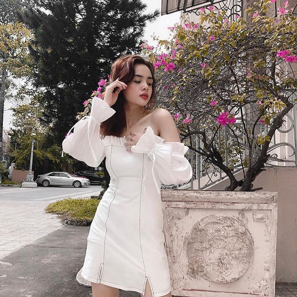 

2021 spring women dress new off shoulder strapless silk patchwork sweet streetwear a-line mini dresses black white, Black;gray