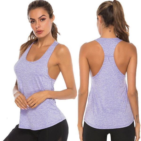 

womens sports gym solid racer back running vest laides fitness solid casual jogging singlet soft tank 2021 new, White