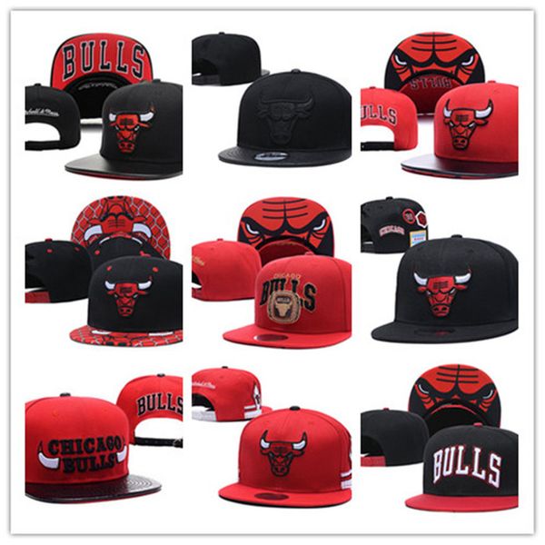 

chicago mens designer hats basketball bulls snapback hats baseball football cap flat adjustable cap sports hat mix order, Black