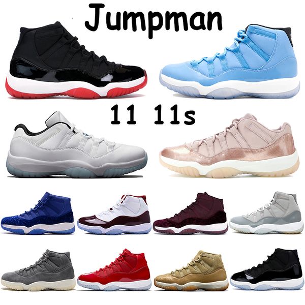 

velvet jumpman basketball shoes 11 11s heiress blue night maroon pantone bred pinnacle cool grey concord low legend blue mens sneakers, Black