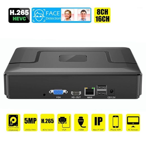 

face detection h.265 max 5mp audio cctv nvr 16ch 5mp / 9ch security video recorder h.265 motion detect onvif p2p cctv nvr1, Black;white