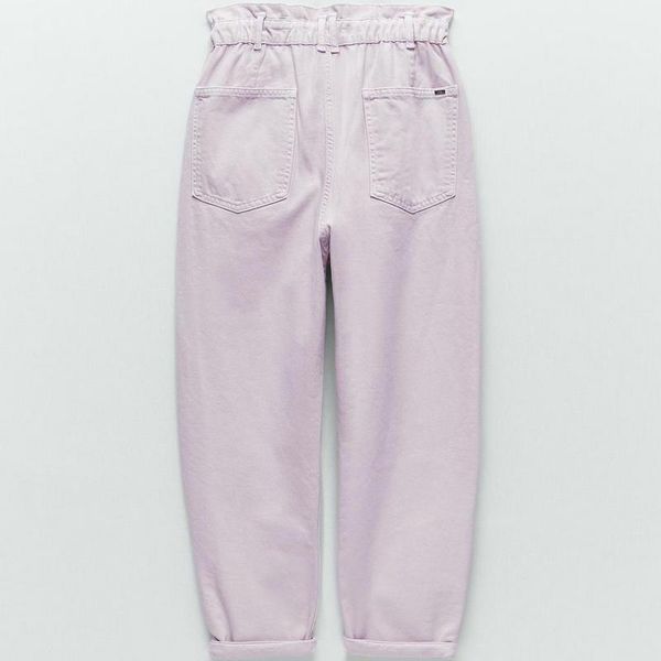 

harem pants winter 100% cotton loose belt girls high waist denim pockets zipper female women autumn mom jeans trousers, Black;white