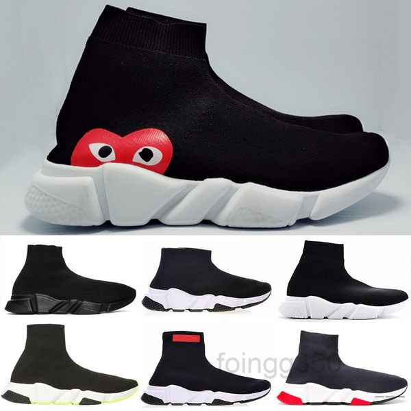 

2019 new platform paris speed trainers knit sock shoe original luxury designer mens womens sneakers casual shoes 2pf3, Black