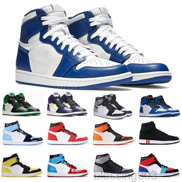 

new basketballs shoes jumpman 1 1s og high pine green black court purple royal bred toe nc obsidian unc game basketballs sneakers hkrr