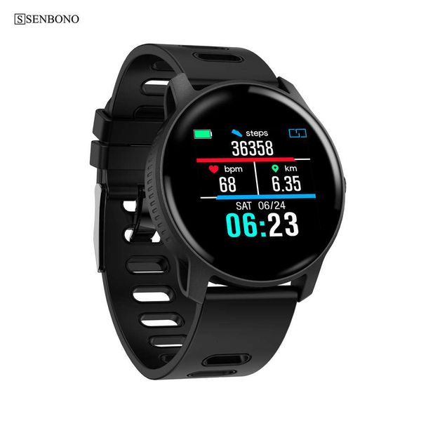 

senbono smart wristband s08 for ios, waterproof sports watch, with heart rate control, ips screen and external blood prsure, ip68bgt