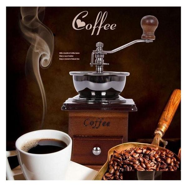 

coffee grinder manual wooden grinding machine ceramics core handmade retro style mil jllwma homeindustry