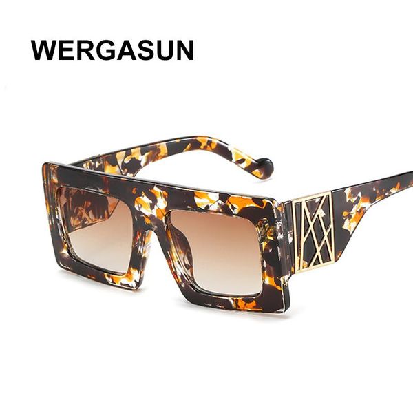 

wergasun classic oversized square sunglasses for men women vintage fashion glasses male eyewear ladies shades, White;black