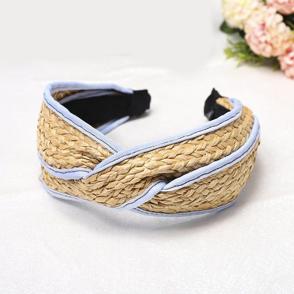 

summer girls wide hair hoop grass weave headwear hair band head band for beach travel women pure color hair accessories q bbyqhv