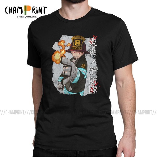 

shinra fire force men's firefighter hero anime unique tees short sleeve crew neck 5xl 6xl clothes sport hooded sweatshirt hoodie men t
