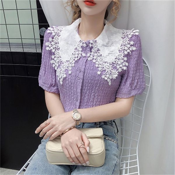 

sweet applies and peter blouses pan collar mujer contrast female blouse eb31, White