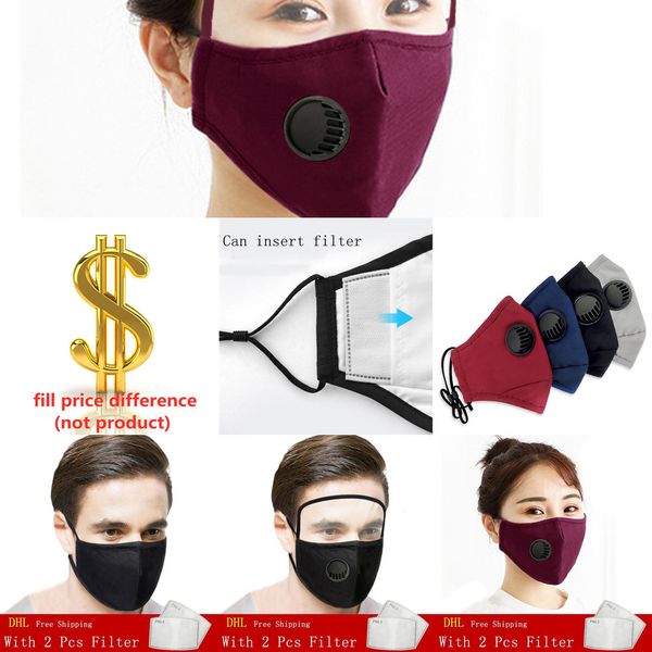 

factoryclempcs face breathing valve 2 with fashion mask pm2.5 filter cotton dust and smog reusable protecti y5g7