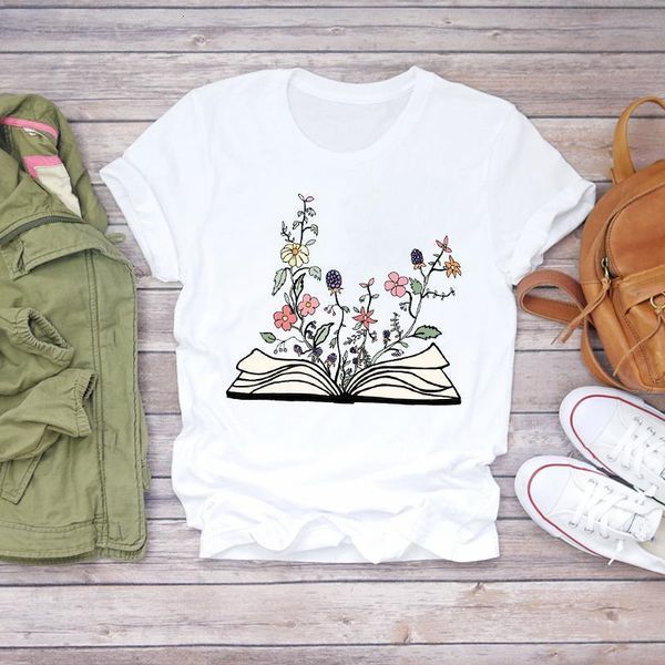 

women flower watercolor floral casual print clothing summer shirt t-shirts t graphic female ladies womens tee t-shirt, White