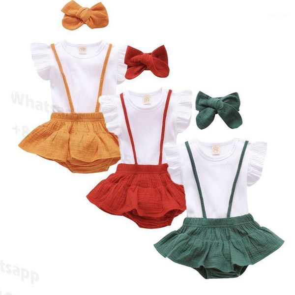 

clothing sets vintage baby girl clothes spring autumn linen cotton girls ruffles sleeve solid romper dress born clothes1, White