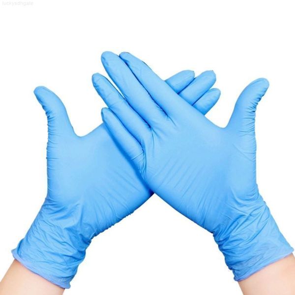 

household blue disposable plastic nitrile gloves color wholesale cleaning wear-resistant dust proof anti skid1
