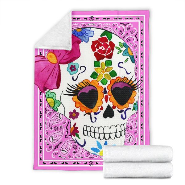 

розовый бандана sugar skull руно бросьте одеяло 3d напечатаны шерпа одеяло на кровати home textiles сказочной аксессуары для дома