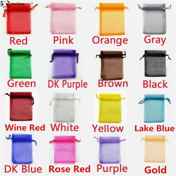 

7x9cm small organza gift bag drawstring jewelry bags multi-color candy cookies packaging pouch for wedding party christmas