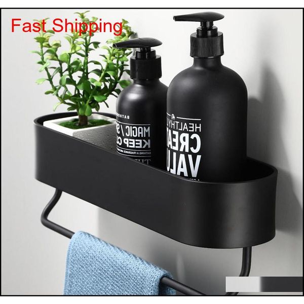 

black bathroom shelf 30-50cm lenght kitchen wall shelves shower basket storage rack towel bar robe hooks bathroom ac qyldrp bde_luck