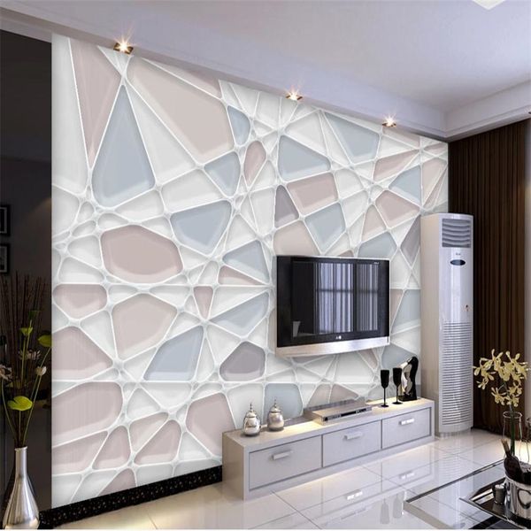 

modern minimalist line square art tv background wall 3d murals wallpaper for living room