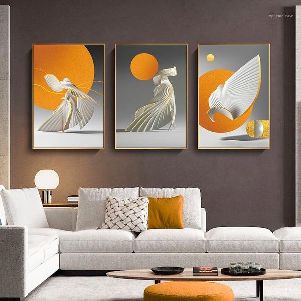 

creative abstract orange sun canvas poster wall art painting nordic posters and prints wall pictures for living room home decor1