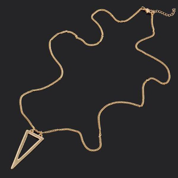 

triangle necklace female punk simple sweater long chain necklace, Silver