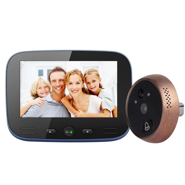 

digital peephole professional viewer 4.3 inch color screen video practical led lights security door camera night vision doorbell