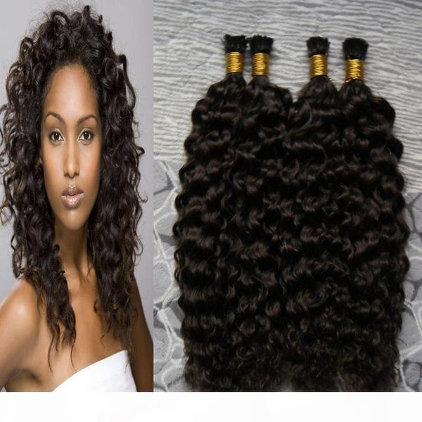 

pre bonded curly hair u tip human hair extensions nautral color pre-bonded full head brazilian remy hair, Black