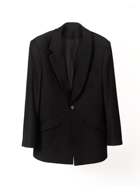 

s-6xl 2020 new men clothing hair stylist fashion original minimalist asymmetric collar design suit coat plus size stage costumes1, White;black