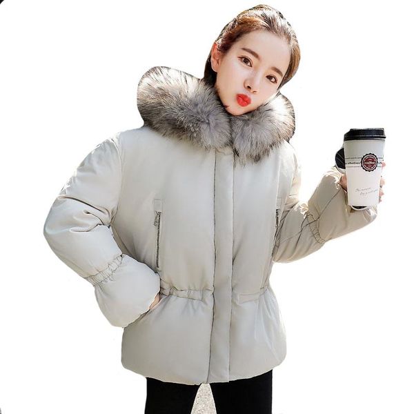 

winter down cotton jacket women long coat parkas thickening female warm clothes fur collar kg-609, Black