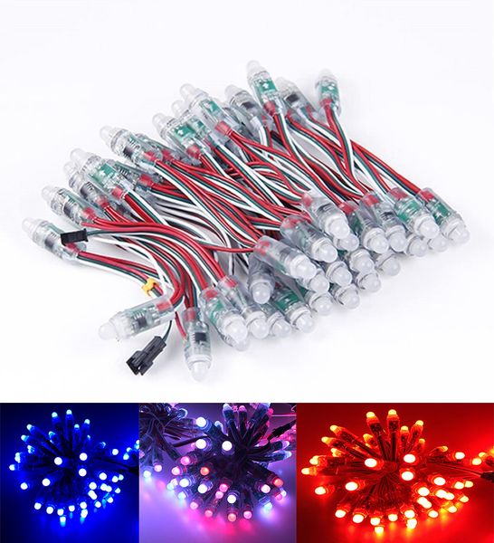 

ws2811 12mm diffused digital rgb led pixel light individually addressable round led pixels module ip68 waterproof dc 5v 50pcs/set