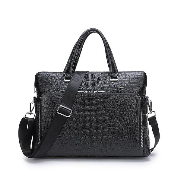 

new luxury alligator cow genuine leather business men's briefcase male briefcase shoulder bag men messenger lapcomputer bag