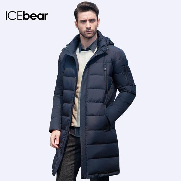 

2017 new clothing jackets business long thick winter coat men solid parka fashion overcoat outerwear 16m298d1, Black