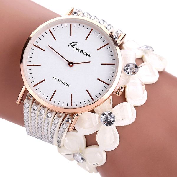 

fashion geneva flowers watches women dress elegant quartz bracelet ladies crystal diamond wrist watch gift reloj mujer