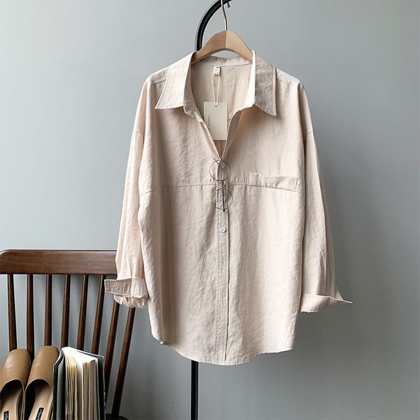 

2021 new spring summer blouse korean long sleeve womens and blouses vintage women shirts blusas roupa feminina 9gbd, White