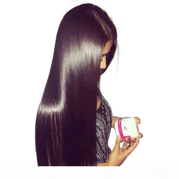 

straight lace front wig long straight glueless human hair lacefront virgin peruvian silky straight full lace wigs for black women, Black;brown