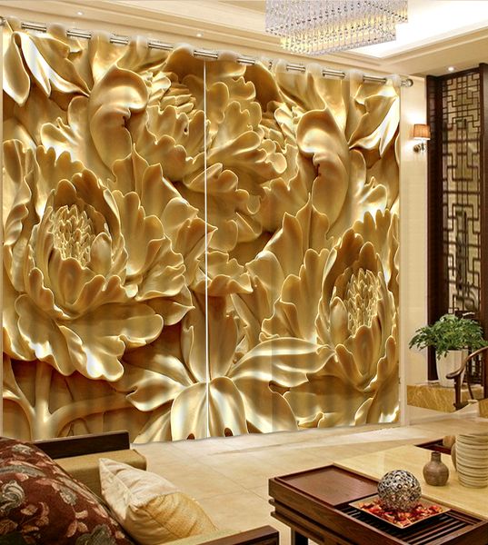 

jade carving fairy flower blackout printing fabric floral 3d print window curtain drapes for living room bedroom wall tapestry