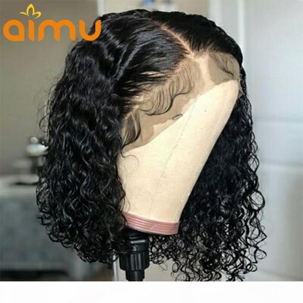 

short curly bob wig 13x4 lace front human hair wigs for black women 4x4 lace closure wig remy 150% density pre plucked bleached, Black;brown