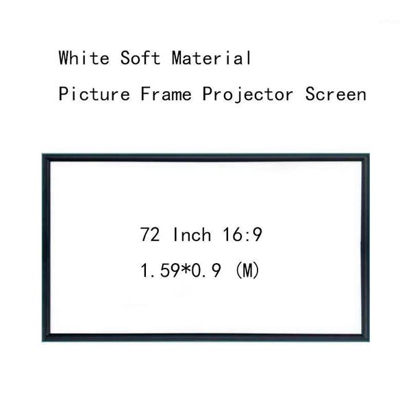 

projection screens thinyou 4.5cm frame white soft material picture projector screen hd beamer curtain 72inch 16:9 wall mounted1