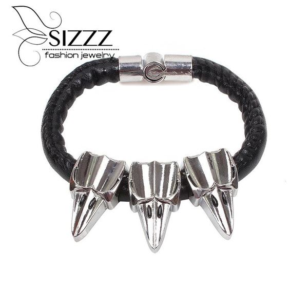 

2019 2018 новая мода 21см длинные нержавеющей стали браслет браслеты pu кожа ювелирные изделия для мужчин 2019 2018 wmtifq otsweet, Golden;silver