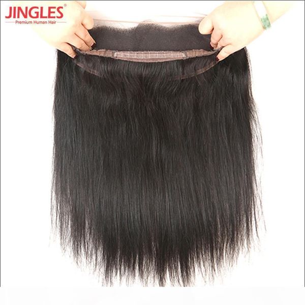 

100% unprocessed raw indian virgin human remy hair 360 lace frontal straight weave with healthy baby hair natural black dhl ing, Black;brown