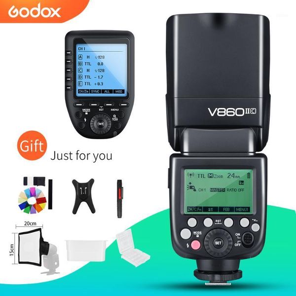 

flashes godox v860ii-c v860iic speedlite gn60 hss 1/8000sl flash light with xpro-c wireless trigger transmitter for1