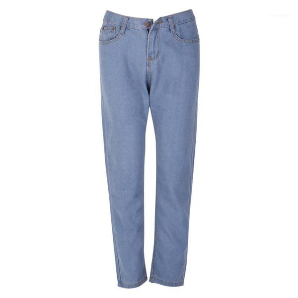

women's jeans lady high waist washed light blue true denim pants boyfriend jean femme women xxl1